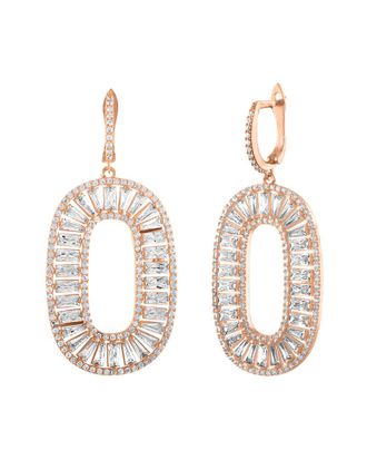 Sphera Milano 18K Rose Gold Vermeil Cz Oval Shaped Earrings