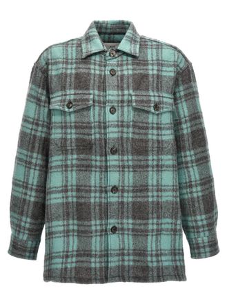 Ami Light Blue Checks Overshirt