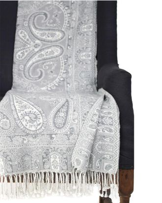 Melange Home Ravenna Paisley Cotton & Wool Jacquard Throw