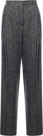 Dolce & Gabbana Multicolor broek met Franse zakken - Dames - Straight fit broeken - Grijs - XS - Wol - Broeken