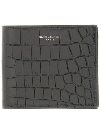 Saint Laurent Bifold Leather Wallet - Black