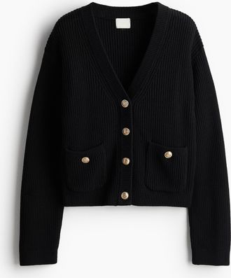 H&M Cardigan mit Taschen - Schwarz
