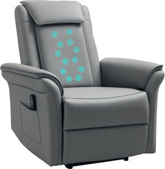 HOMCOM Kneading Massage Recliner Chair Breathable Leather Recliner Armchair - Homcom