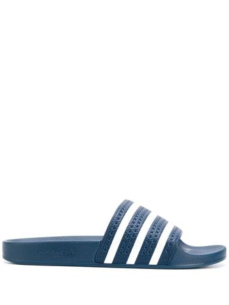 adidas Adilette striped-strap slides - unisex - Rubber/Rubber/Rubber/Nylon - 5 - Blue