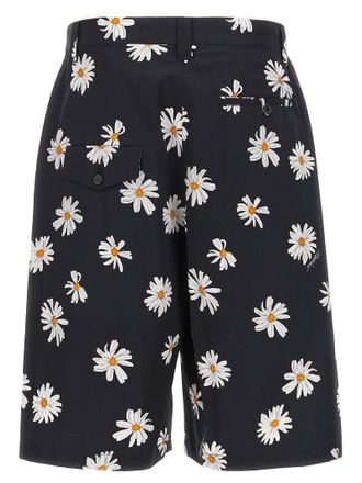 Moschino Daisy-Print Cotton Bermuda Shorts - Black