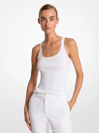 Michael Kors Ribbed Stretch Viscose Tank Top