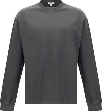 A Gold E Mens Long Sleeve Essential Tee - Grey Cotton - Size X-Large