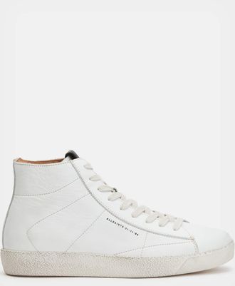 AllSaints Womens Cow Leather Tundy Logo Leather High Top Trainers, Size: UK 3/US 6/EU 36