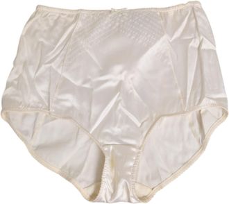 Dolce & Gabbana Womens Off White Silk High Waist Girdle Panty Underwear Clothing