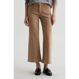 AG - Adriano Goldschmied Saige Mid Rise Ankle Wide Leg Jeans in Melange Stone at Nordstrom, Size 26