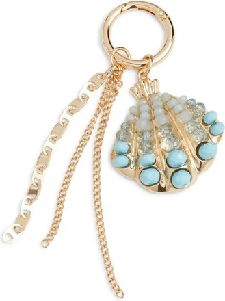 Chelsea28 Seashell Bag Charm in Blue- Gold at Nordstrom