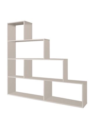 Dmora Librer&iacute;a efecto madera blanco brillo 145x29h145 cm