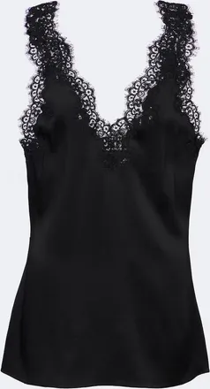 Stella McCartney Lace-trimmed satin top
