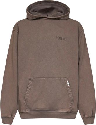 Represent Owners Club Script Hoodie - Heren - Hoodies - Bruin - L - Katoen - Hoodies & sweatvesten