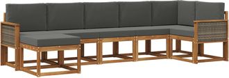 vidaXL Conjunto De Sof&aacute;s De Exterior 7 Uds. Natural Y Antracita Vidaxl