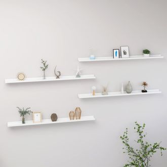 vidaXL Vidaxl - Estantes De Pared 4 Unidades Blanco 115x9x3 Cm
