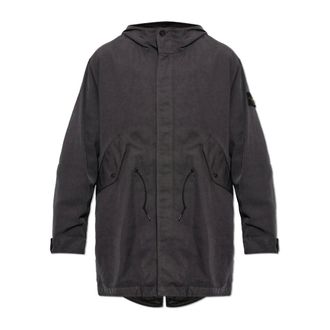 Stone Island Parka met capuchon - Heren - Mantels - Grijs - Maat: XL Polyamide