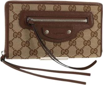 Gucci Pre-owned Wallets, female, Beige, Size: ONE SIZE Pre-owned Canvas Wallet