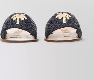 Maneb&igrave; embroidered open toe flat sole sandals