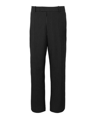 Ferragamo Womens Pinstripe Trousers In Black