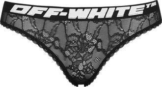 Off-white Off White Dames/Dames Floral Lace Briefs (Zwart)