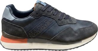 Napapijri Cork 01 Platform Sneaker - Heren - Sneakers - Blauw - 42 EU - Leer - Schoenen