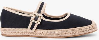 Tommy Hilfiger Womens Canvas Mary Jane Espadrille - Black - US 6.5 / EU 37