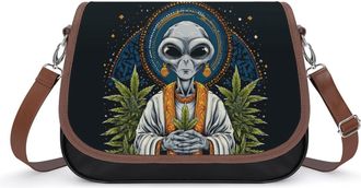 Generic Aliens1 And Weed1 Fashion Womens Crossbody Bags Novelty Handbag Shoulder Bag Purse