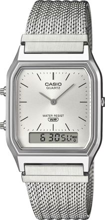 Casio Collection Vintage Unisexs Silver Watch AQ-230EM-7AEF Stainless Steel - One Size