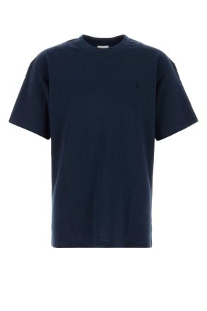 Saint Laurent Dark Blue Piquet T Shirt