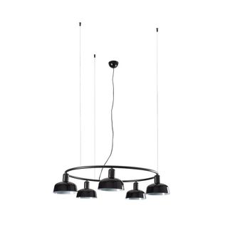 Netlighting Tatawin Small 5 Light Cylindrical Pendant Ceiling Light Satin Black