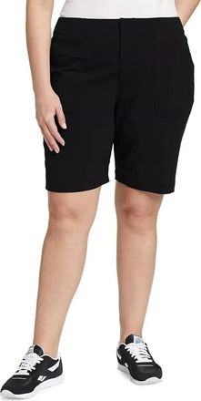 Eddie Bauer Womens High Rise Fitted Horizon Bermuda Shorts In Black
