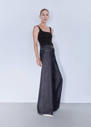Mango Jeans wide leg vita bassa blu - Donna - 36 - MANGO