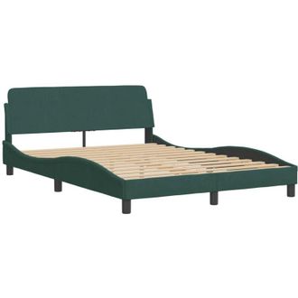 vidaXL Estructura De Cama Con Luces Terciopelo Verde Oscuro 140x200 Cm Vidaxl