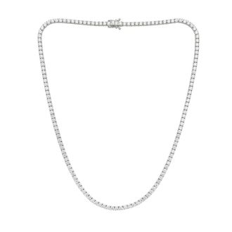 Diana M. Jewels 14kt white gold lab grown diamond tennis necklace weighing 13.01 cts total weight set in a four prong setting