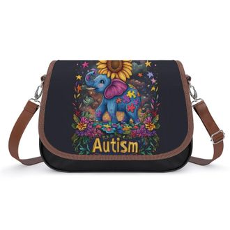 Generic Autism Elephant Sunflower Fashion Womens Crossbody Bags Novelty Handbag Shoulder Bag Purse