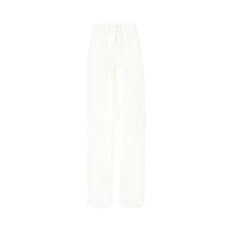 Ferragamo Broeken, Dames, Wit, S, Linnen, Wijde broek