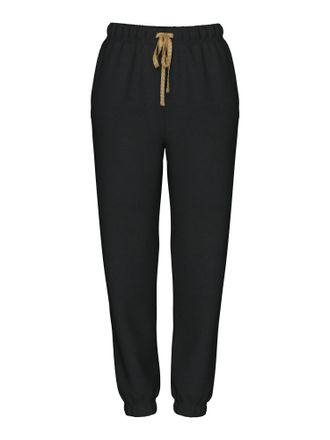 Pieces Sweathose PIECES PCCHILLI HW HEART SWEAT PANTS, Damen, Gr. XL (42), N-Gr, schwarz (schwarz detail:gold heart), Sweatware, Obermaterial: 50% Baumwolle,