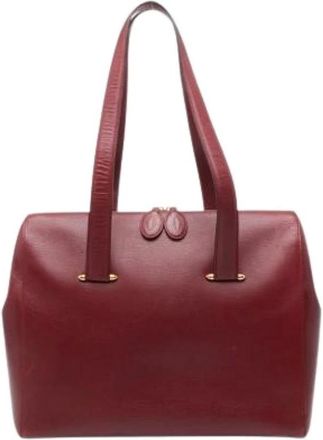 Cartier Pre-owned Handbags, female, Red, Size: ONE SIZE Pre-owned Leather Shoulder Bag