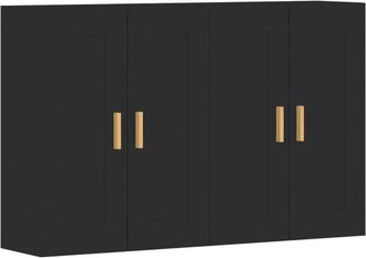 vidaXL Armarios de pared 2 uds madera de ingeniería negro Vidaxl