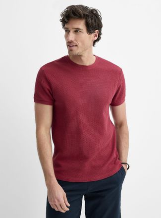 Le 31 Mens Embossed jacquard T-shirt