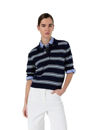 Gerard Darel Leila Knit Polo Top in Navy Blue at Nordstrom, Size X-Large
