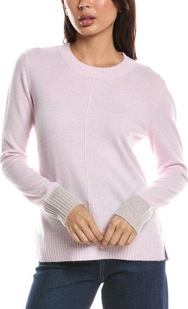 Fort&eacute; Cashmere Contrast Trim Crew Cashmere Sweater