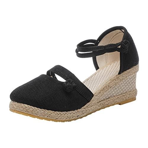 Sandales Compensées Ouvertes Pour Femme - Confort, Respirabilité, Semelle Antidérapante - Chaussures D'Été