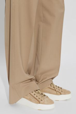 Max Mara Suede Sports Shoes, Womens, Beige