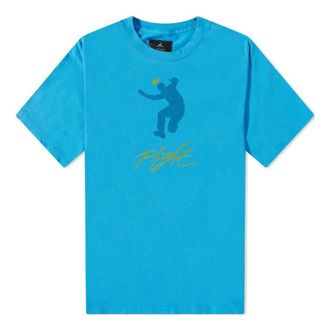Air Jordan x Union Crossover Solid Color Alphabet Pattern Cartoon Printing Round Neck Short Sleeve US Edition Blue DM2839-483
