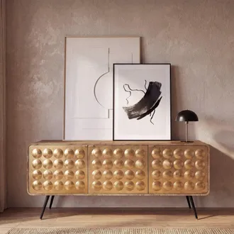 Maisons du monde Aparador de mango macizo y acero de 174 cm