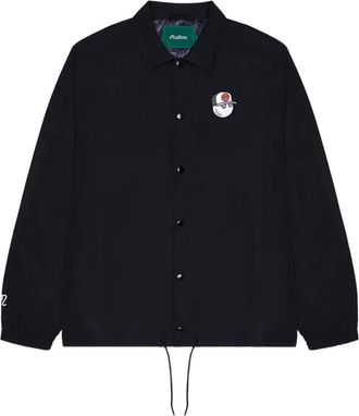 Malbon Golf Santa Cruz embroidered coach jacket - BLACK