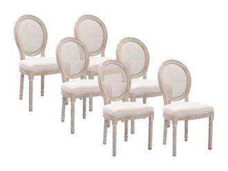 VENTE-UNIQUE.COM Set de 6 sillas madera beige