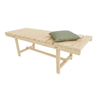 Relaxdays Relaxdays Banco De Jard&iacute;n 2 Plazas Para Terraza/balc&oacute;n, Sin Respaldo, Madera De Abeto, 35 X 110 X 38 Cm, Natural